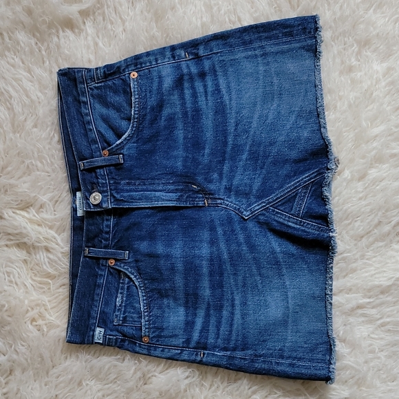 Anthropologie Citizens of Humanity Cutoff Denim Mini Skirt Size 25 - Picture 2 of 9